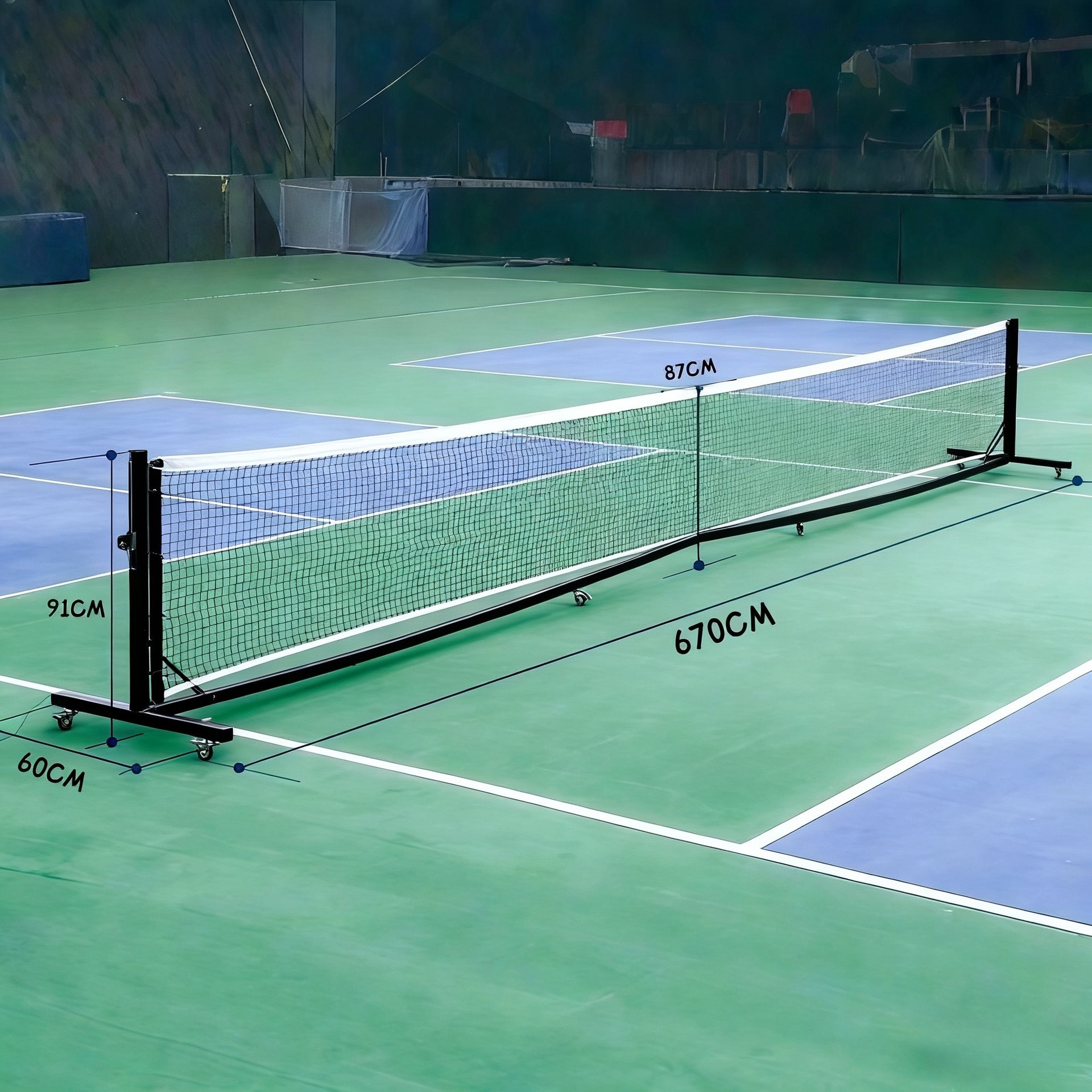 Professional-grade Pickleball Net Lightweight, Mobile Indoor Outdoor Competition Net System with Wheels