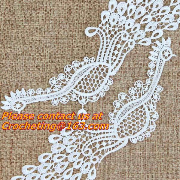 Retro Fashion Cotton Crochet Lace Collar Gorgeous Flower Motif Neckline Faux Collar for Dr