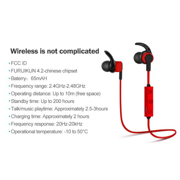 Deep Bass Bluetooth Sport Headset With Mic Wireless Earbuds For Running Sweatproof
