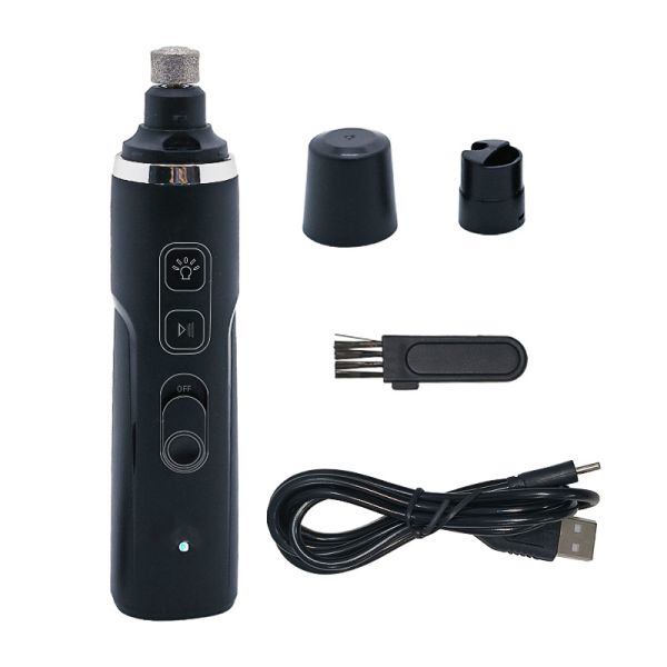 Cargador eléctrico de uñas para perros con USB negro Cortador eléctrico de uñas para mascotas