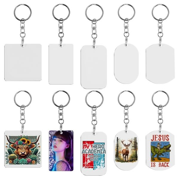 Double Sided Sublimation Aluminum Keychain Blanks Metal Picture Keychain
