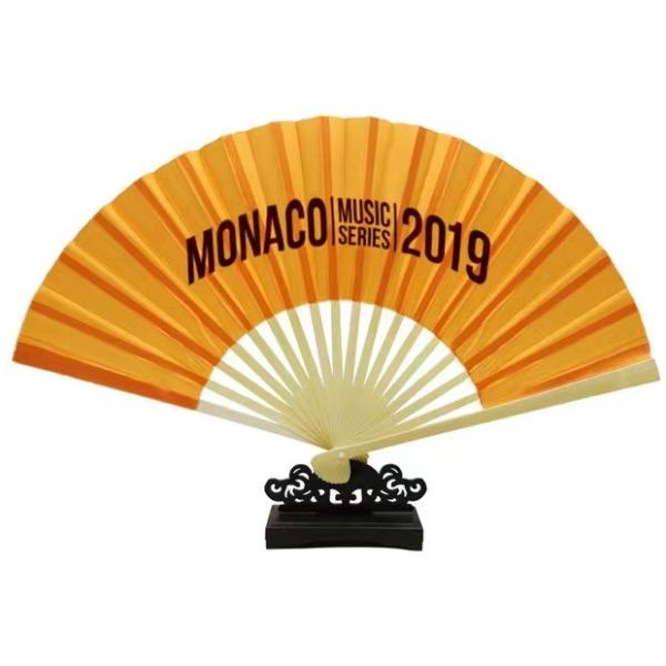 Ventiladores de mão de madeira de bambu personalizados para casa Restaurante Bar Hotel casamento