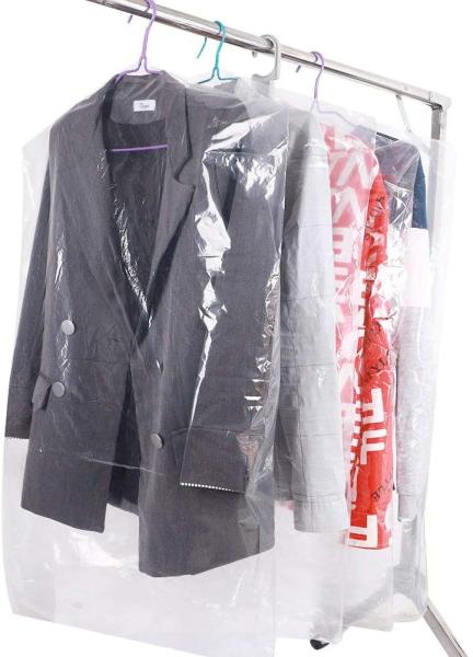 Laundrette Disposable Clear Garment Bags Polythylene Clothes Protector Bags
