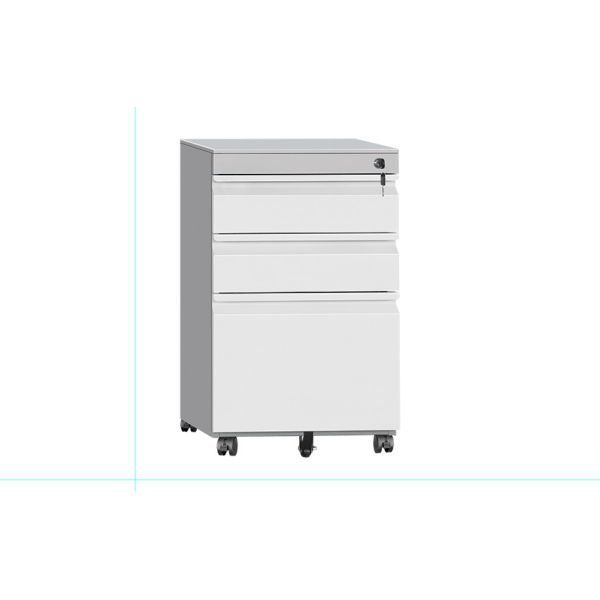 Шкаф постамента офиса стальной мобильный, картотека завальцовки 3 ящиков