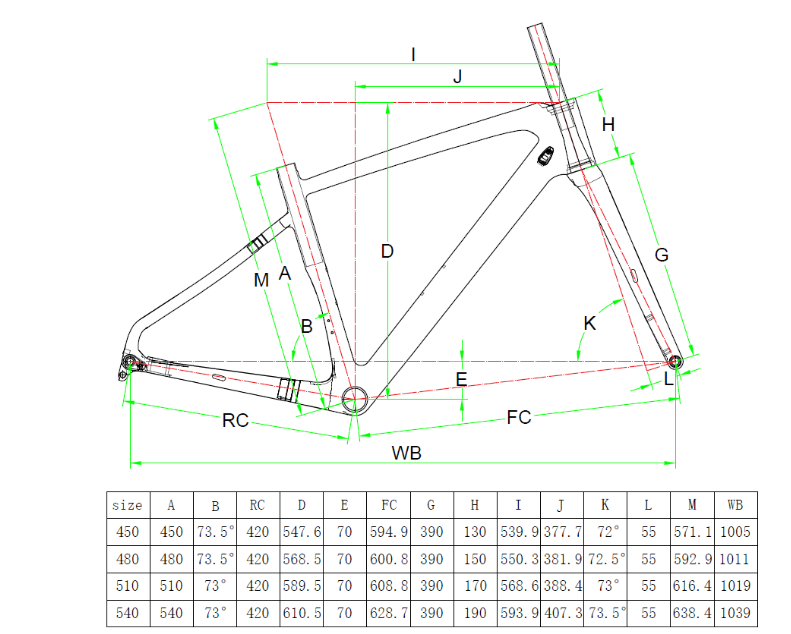 Кабель велосипеда 51cm гонок дороги ГРАВИЯ RS 22S спрятанный кадром для людей и женщин
