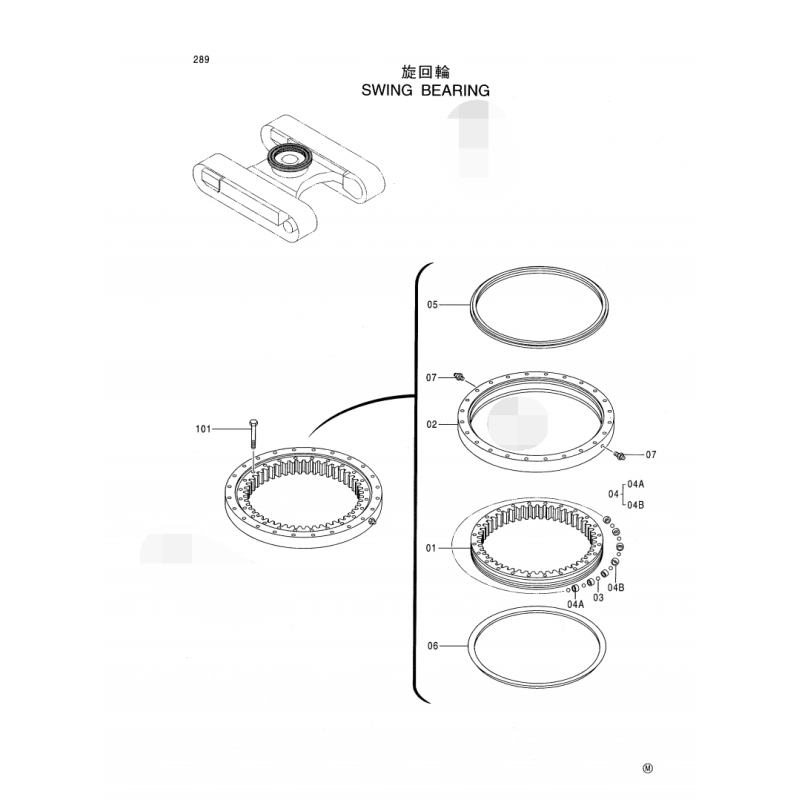 EX60-1 EX90 EX100-5 EX120-2 Excavator Hydraulic Parts 4376753 Swing Bearing