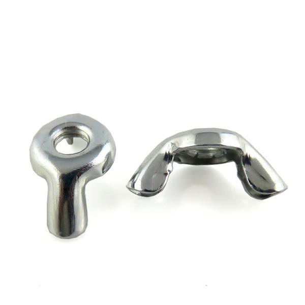 M6 Metal Zinc Plated Stamped Butterfly Wing Nut com padrão DIN e certificado MTC