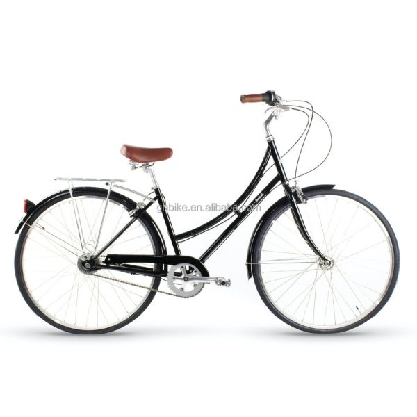 6 Speed Adult Women's Comfort Bike Vintage Lady Fitness City Bicycle with Basket