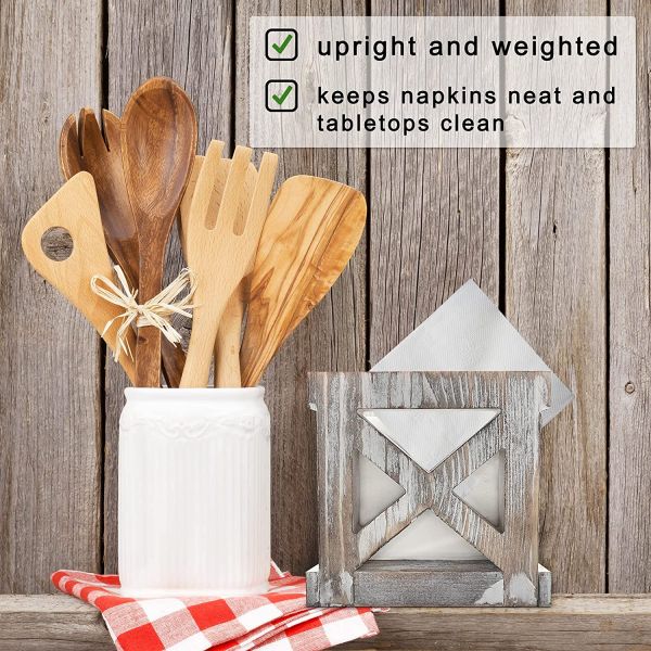 Customizable Rustic Napkin Holder for Farmhouse Decoration Printing Silk-screen/Burned