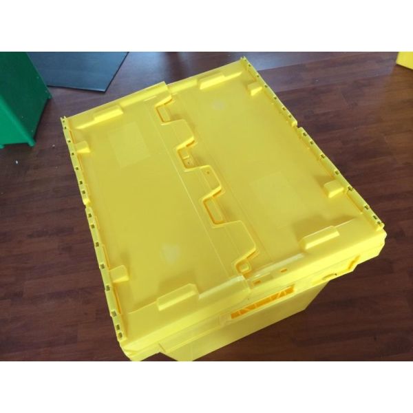 Foldable and Stackable Plastic Boxes Cleanable Rectangle Shape for Auto Parts Storage