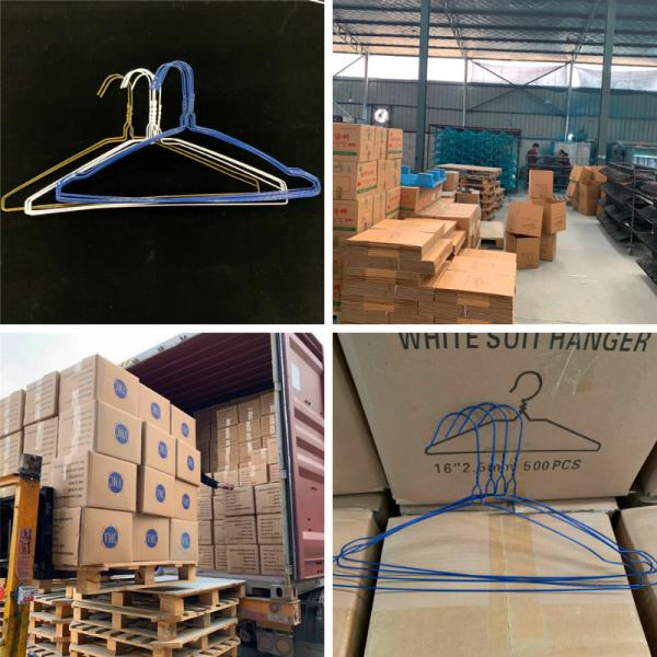 Notched Electro Galvanized Wire Hangers 40.5cm Hanger Length For Shirt / Suit