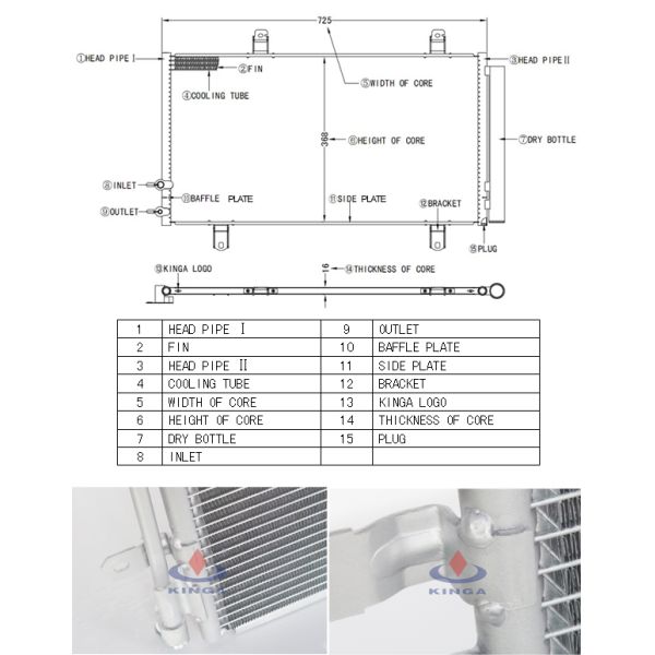 OEM 8846060250 automotive car parts air conditioning condenser For Prado 3400 2002