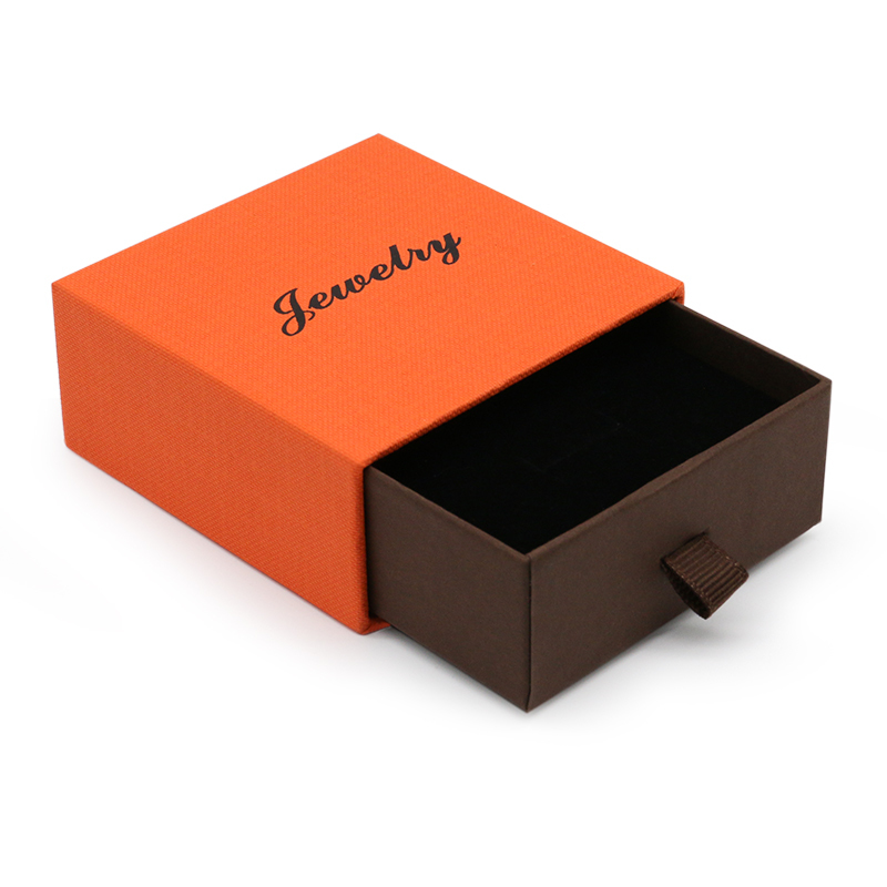 Colorful Slide Drawer Cardboard Paper Jewelry Box Packaging With Sponge Liner