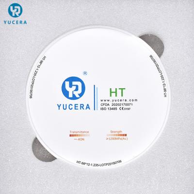 Bloco dental branco da zircônia de 1150MPA 1250MPA 98x10mm