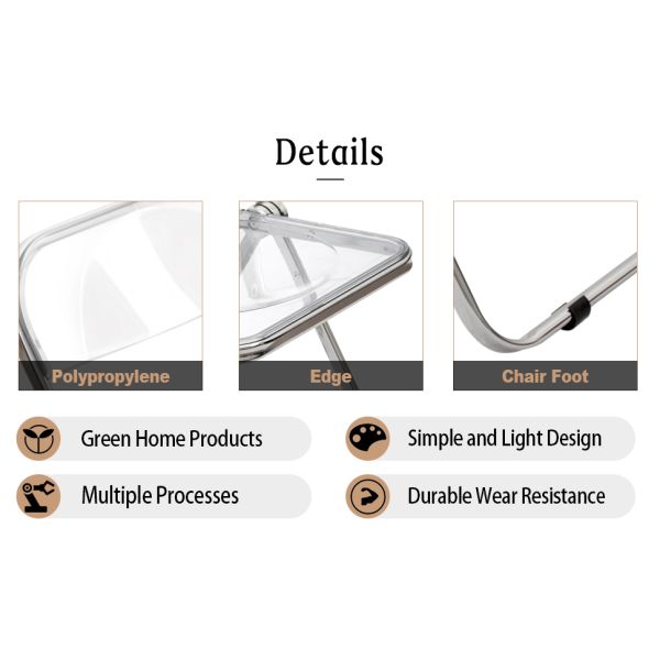 Wholesale Folding Portable Pp Plastic Metallic Frame Dinning Chair Plastic Chairs For Events