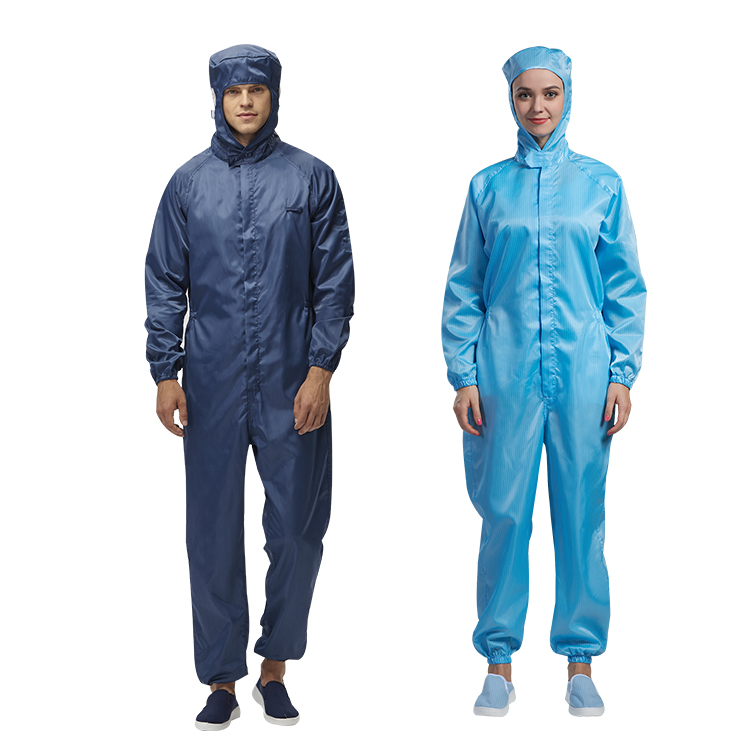 Workwear ESD с капюшоном полиэстера одежд чистой комнаты анти- статического Dustfree