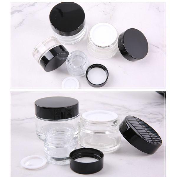 Transparent Glass Cosmetic Cream Jar No Leakage Waterproof For Makeup Industry