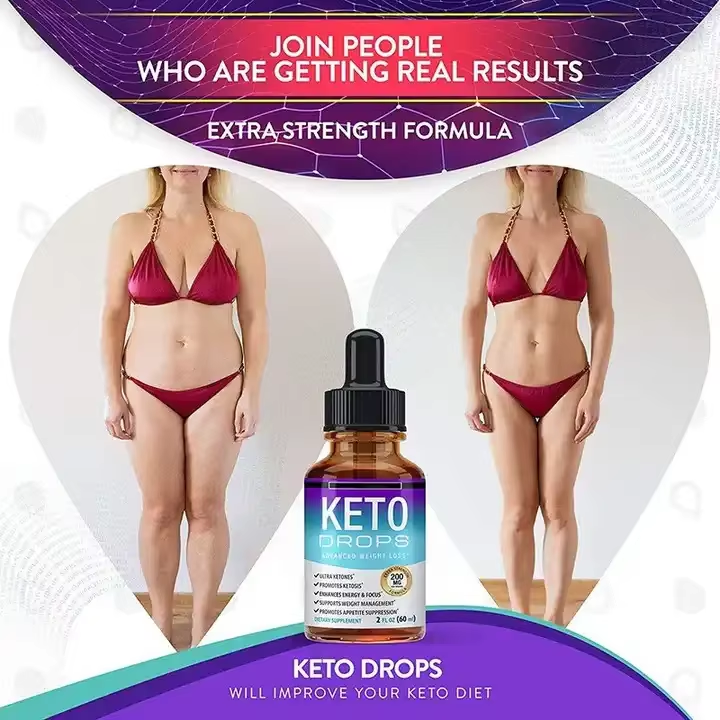 OEM Keto Drops Appetite Suppressant Weight Loss Organic Vegan BHB Keto Drops Liquid  Promotes Skinny Speed Up Ketosis