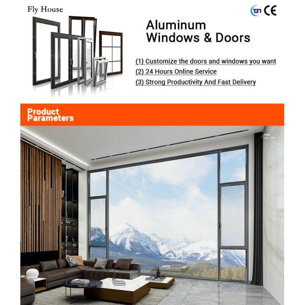 Invisibility Hardware Aluminum Profile Casement Window