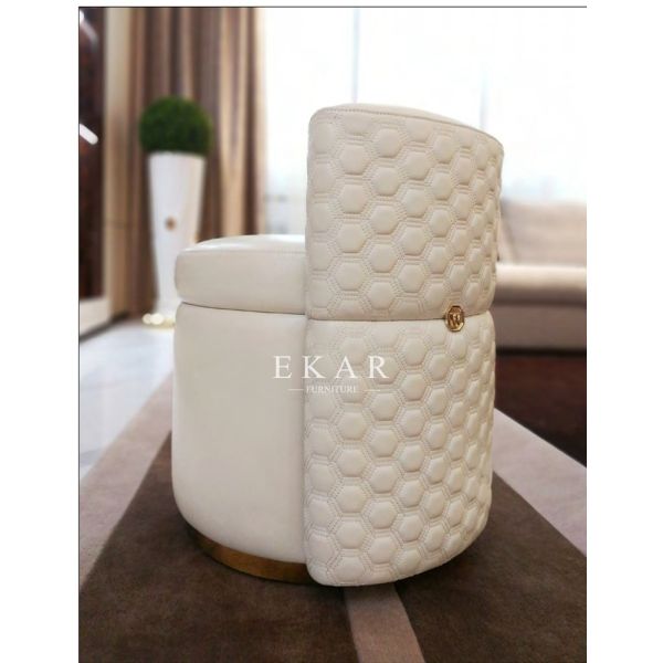 Modern White Leather Dresser Dressing Chair W002B16B