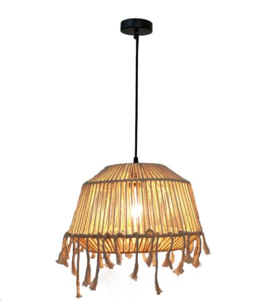Woven Boho Easy Fit Pendant Shade Round Design Macrame Lantern Cover