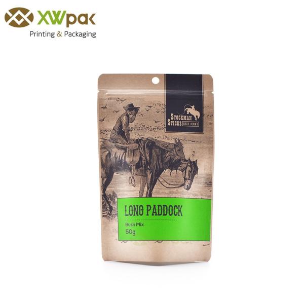 Food Grade Kraft Paper Packaging Bags Customized Color Heat Seal Moisture Proof