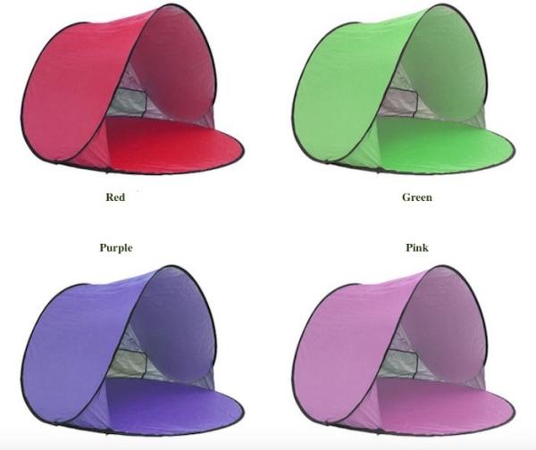 150*150*90CM Outdoor Waterproof Pop Up Canopy Tent Sunproof Silver Coated 190T Polyester Automatic Beach Shelter