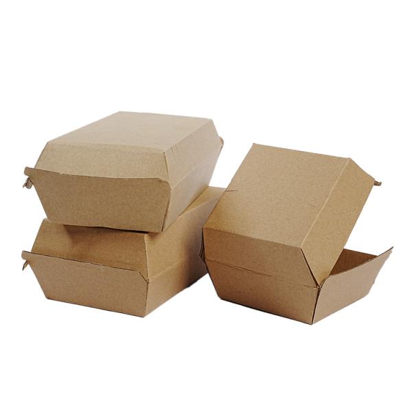 Boîte à burger en carton ondulé pour aliments rapides, écologique, de taille personnalisée en gros