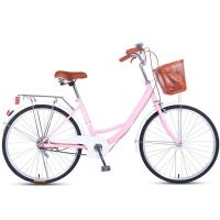 24/26 Inch Ladies Retro Bike com BasketCheap Vintage Adult Single Speed Classic