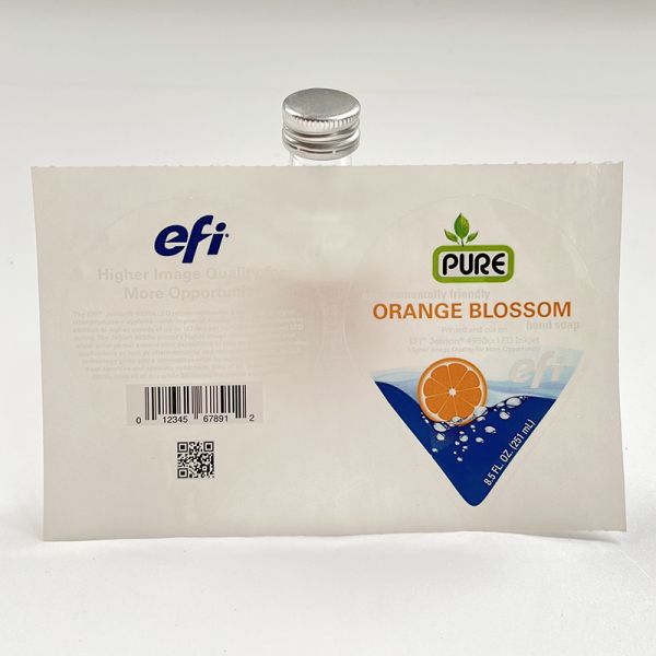 Custom Clear Transparent  Heart Shape  Bopp Label Sticker Juice Bottles Labels Clear Transparent Logo QR Code Sticker Label