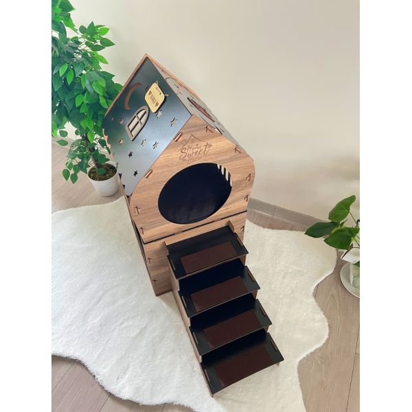 Modern Cat Furniture Customized Shape Wooden Rabbit House for Cats and Small Animals