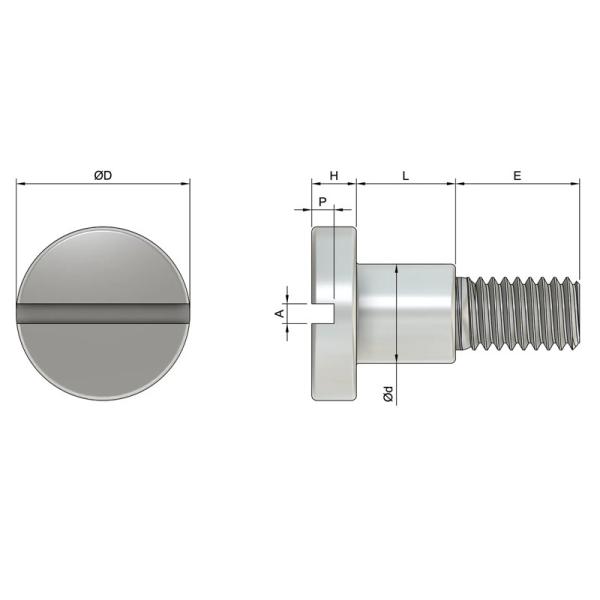 Metric M3 4mm x 6mm Stainless Steel Slotted Pan Head Step Shoulder Screws for Custom