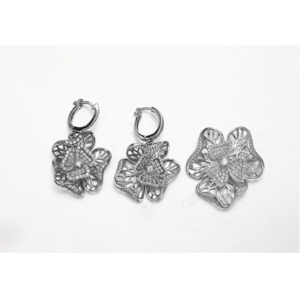 «Жемчуг в ладониⅢ» 925 серебряных серег Tassel CZ цепляет цветок