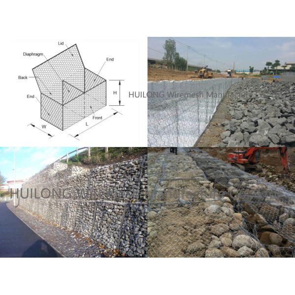 клетки ячеистой сети 3*1*1m Gabion для предотвращают воду и эрозию почвы