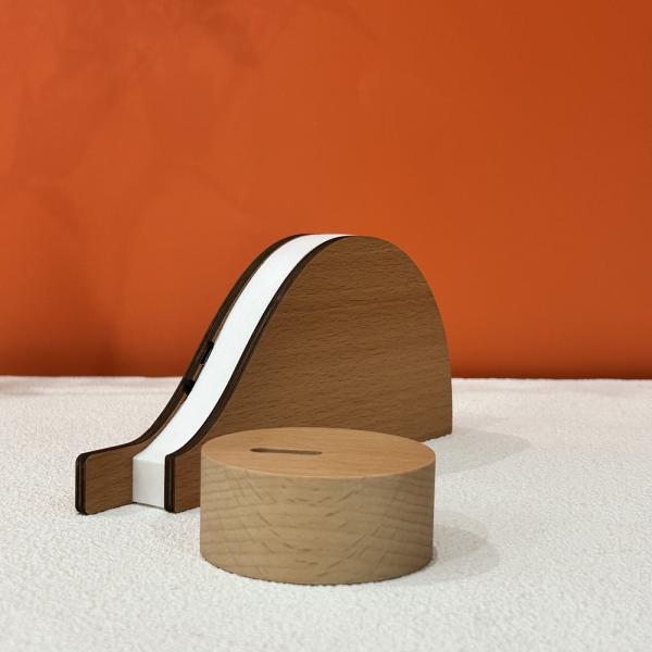 Wooden Nightstand Balloon Paper Lantern Lamp For Bedroom 3.7V