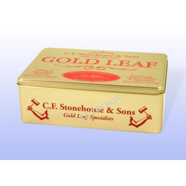 Caixa gravada costume da lata do presente do retângulo com a janela da gravação e do Pvc