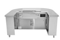 Fume Down Exaustor 10/12 lugares Arqueado Tubo elétrico Teppanyaki Grill Mesa