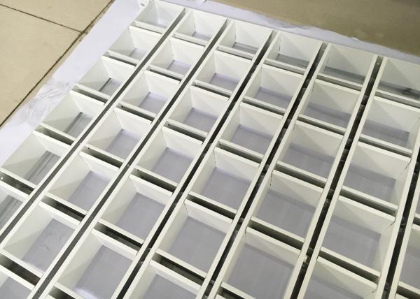 Square Commercial Ceiling Tiles Open Cell Grid Ceiling With Interlocking Blades