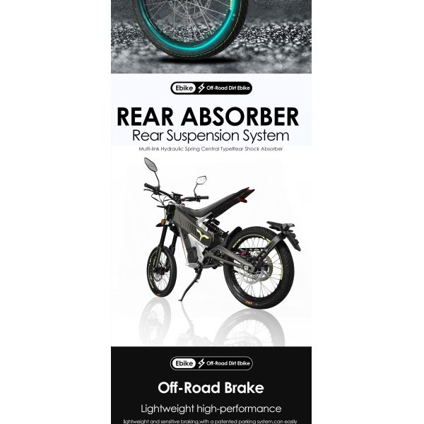 72V Mid Mounted Permanent Magnet Synchronous Motor Electric Bikes for Riding Experience