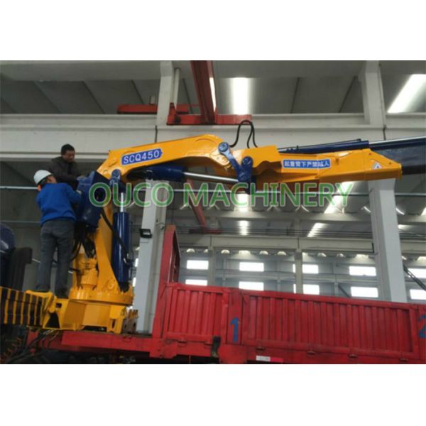 Steel Truck Mounted Boom Crane , Truck Mounted Mobile Crane Loading Cargoes