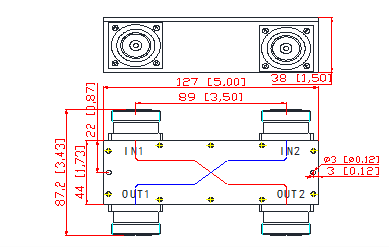 698-2700 МГц 2 в 2 из женского гибридного сцепления DIN