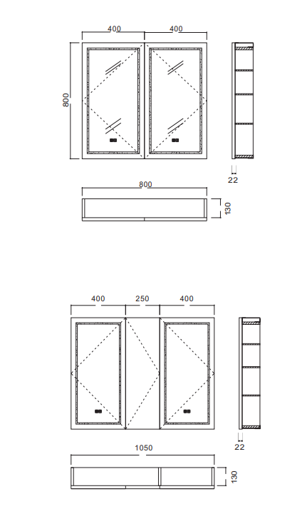 Hot Sales Customized Size Smart Mirror Bathroom Vanity Cabinet Bathroom Mirror Cabinet With Light