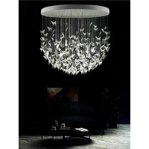 Nordic Creative White Ceramic Butterfly Living Room Chandelier Simple Modern Dining Room Stairs Bedroom Villa Ceramic Lamps