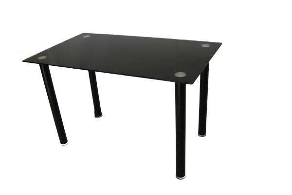 Rectangular 4 Round Legs Odm 8mm Tempered Glass Top Dining Table
