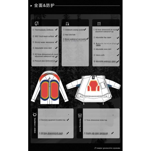 Waterproof Breathable Windproof Ski Snow Wear for Winter Sportswear Waterproof Function