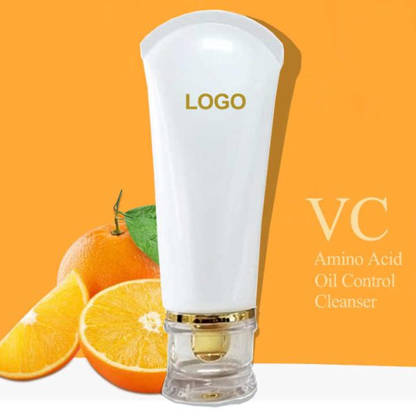 Private Label Makeup Organic Face Cleansing Gel Cream Vitamin C Amino Acids Natural Facial Cleanser