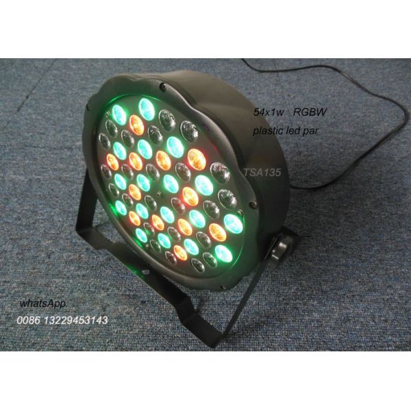 Light Weight 54 X 1w RGBW Dmx LED Par Light With Plastic House CE / ROHS
