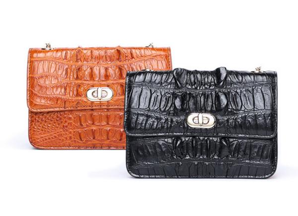 Fashion crocodile skull leather bag for women with one shoulder slung chain small square bag