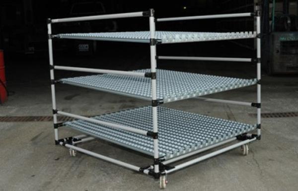 Heavy Duty steel Pipe Rack with Caster Wheels , Lean Pipe and Black Pipe Joint Assemble