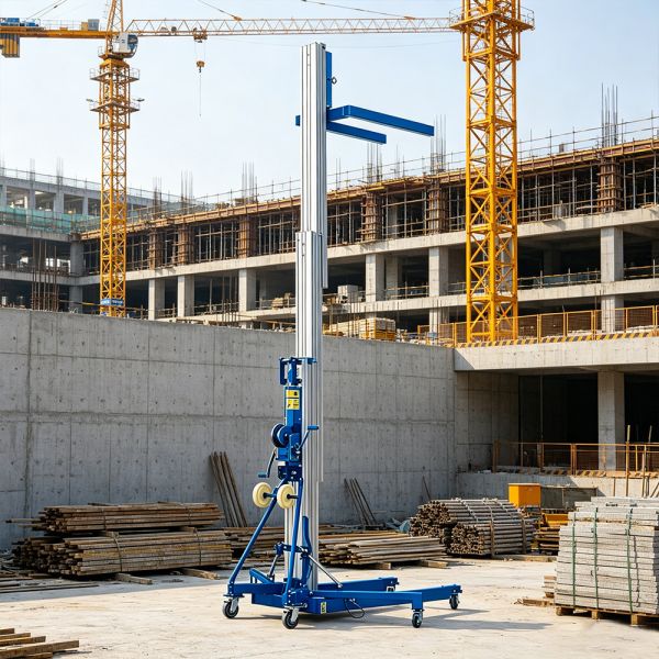 Commercial Vertical Mast Lift manlift equipment HVAC And Industrial Pipefitting Hoist